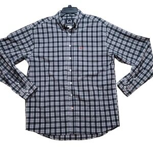 Cinch‎ Plaid Button Down Shirt Western Long Sleeve Black Red Mens Size M Cowboy